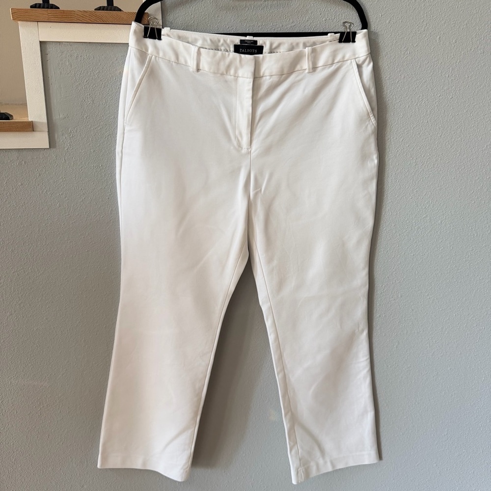 Talbots Freeport Curvy White Straight-Leg Trousers